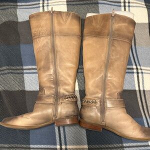 Alex Marie Tan Leather Knee-High Boots